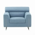 thumbnail image 3 of Pasargad Home Serena Modern Blue Lounge Chair, Stainless Steel Legs with Adjustable Headrest, 3 of 7