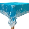 thumbnail image 3 of Tchckioa Winter Blue Snowflake Tablecloth for Restaurant Decor,70x70 Inch Square Stain Proof Table Cloth Cover, 3 of 7