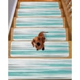 thumbnail image 2 of Teal Grey Ombre Stair Treads Non Slip Indoor for Wooden Steps, Abstract Art Oil Painting Modern 10 Pcs Stair Mats for Elders Dogs, 8 x 30 Inch Carpet Treads Runner Rugs for Staircase, 2 of 7
