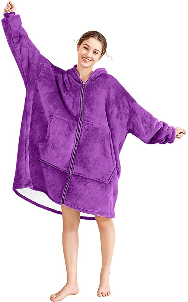 Giant Blanket Sweatshirt Hoodie Ultra Plush Soft Warm Comfy Winter Coat Bathrobe 