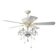 thumbnail image 3 of Havorand II 5-light Crystal 5-blade 52-inch White Finish Ceiling Fan, 3 of 5