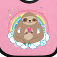 thumbnail image 4 of Inktastic Sloth Yoga Rainbow Girls Baby Bib, 4 of 4