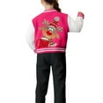 thumbnail image 4 of Staki Button Up Christmas Baseball Jacket Girls Toddler Girls Fleece Jackets Cotton Hoodie Sweatshirt Fall Winter Coat Warm jacket(Hot Pink,3-4 Years), 4 of 7