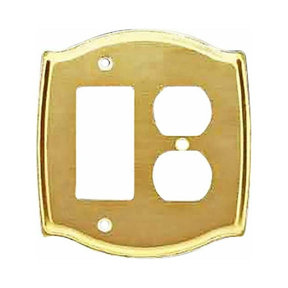 Switchplate Bright Solid Brass GFI & Outlet | Renovator's Supply