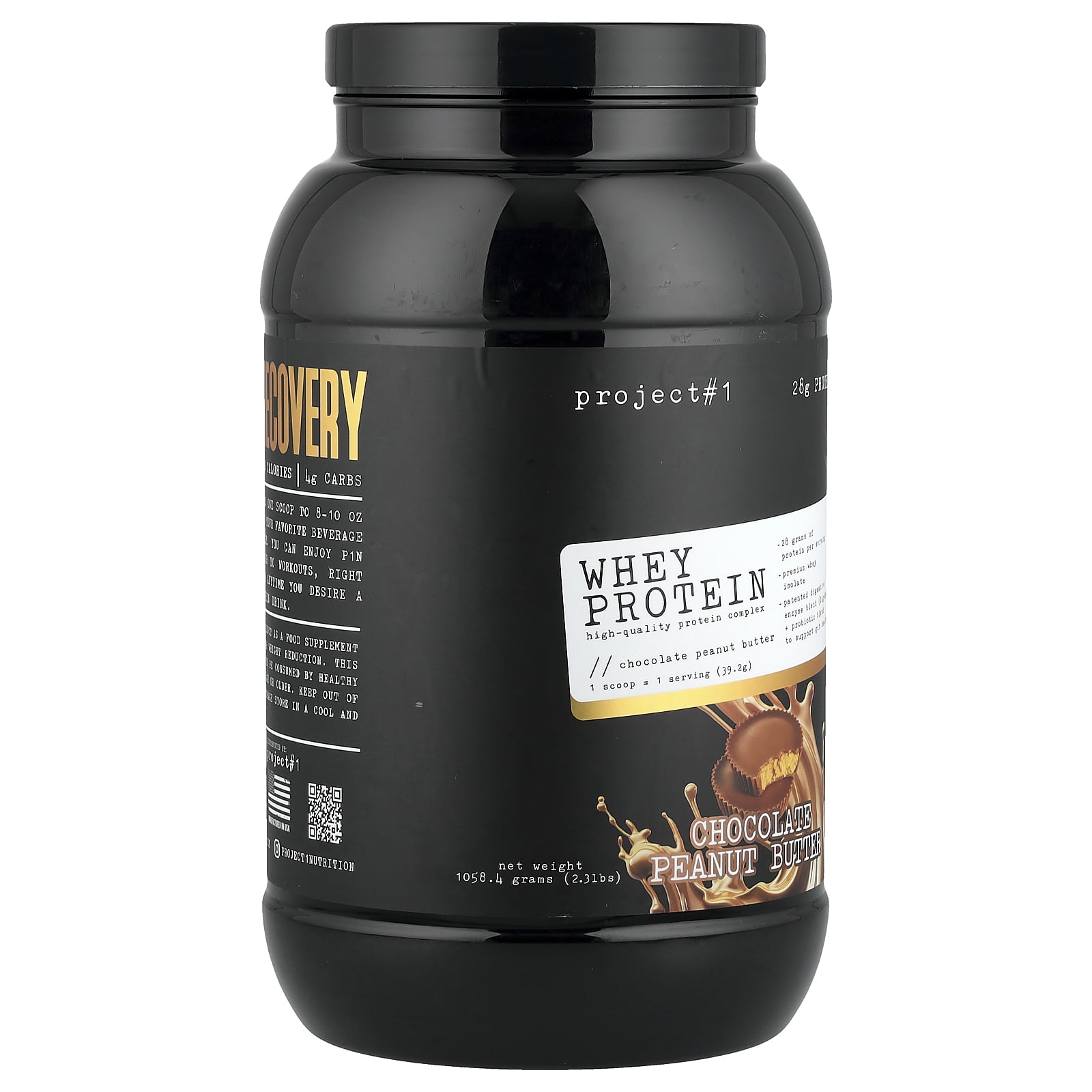 Project 1 Nutrition Whey Protein Peanut Butter Chocolate Flavor 26 Servings 10.20 Pound