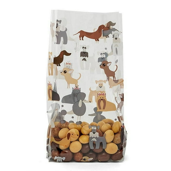 Fancy Dogs Clear Cello Party Bags - 7.5in. x 3.5in. x 2in. - 20 Pack (751010022)