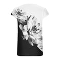 thumbnail image 5 of ICHUANYI Clearance Women Summer V-neck Floral Print T- Button Comfortable Female Blouses Tops(Black, M) ICHUANYI WER2023081116408, 5 of 5