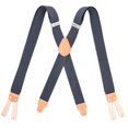 thumbnail image 5 of SGFCWSX Men's X-Back Suspenders, Elastic 6-Clip Adjustable Formal Casual Dark Gray, 5 of 5