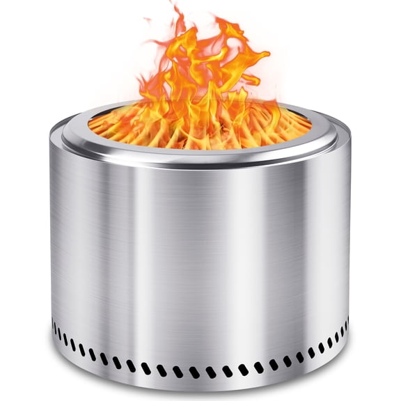 TATAANTY 20" Stainless Steel Smokeless Wood Burning Fire Pit, Outdoor Wood Burning Stove, for Backyard, Patio, Garden, Picnic