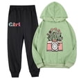 thumbnail image 1 of Odeerbi 2-9 Años Niñas Trajes de Algodón Estampado de Flores Sudaderas Con Capucha Pantalones de Dos Piezas Sudaderas de Manga Larga Con Capucha, 1 of 3