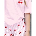 thumbnail image 3 of Grblisyd Girls Outfits Size 10-12 Cute Cherry Print Crew Neck Short Sleeve Tops and Elastic Waist Bike Shorts Set, 3 of 5