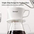 thumbnail image 3 of Pour Over Coffee Maker, Non-Electric Pour Over Coffee Dripper with Open Base Design, Manual Brew Maker, Single Cups Porcelain Slow Brewing Accessories for Gifts, White, 3 of 7