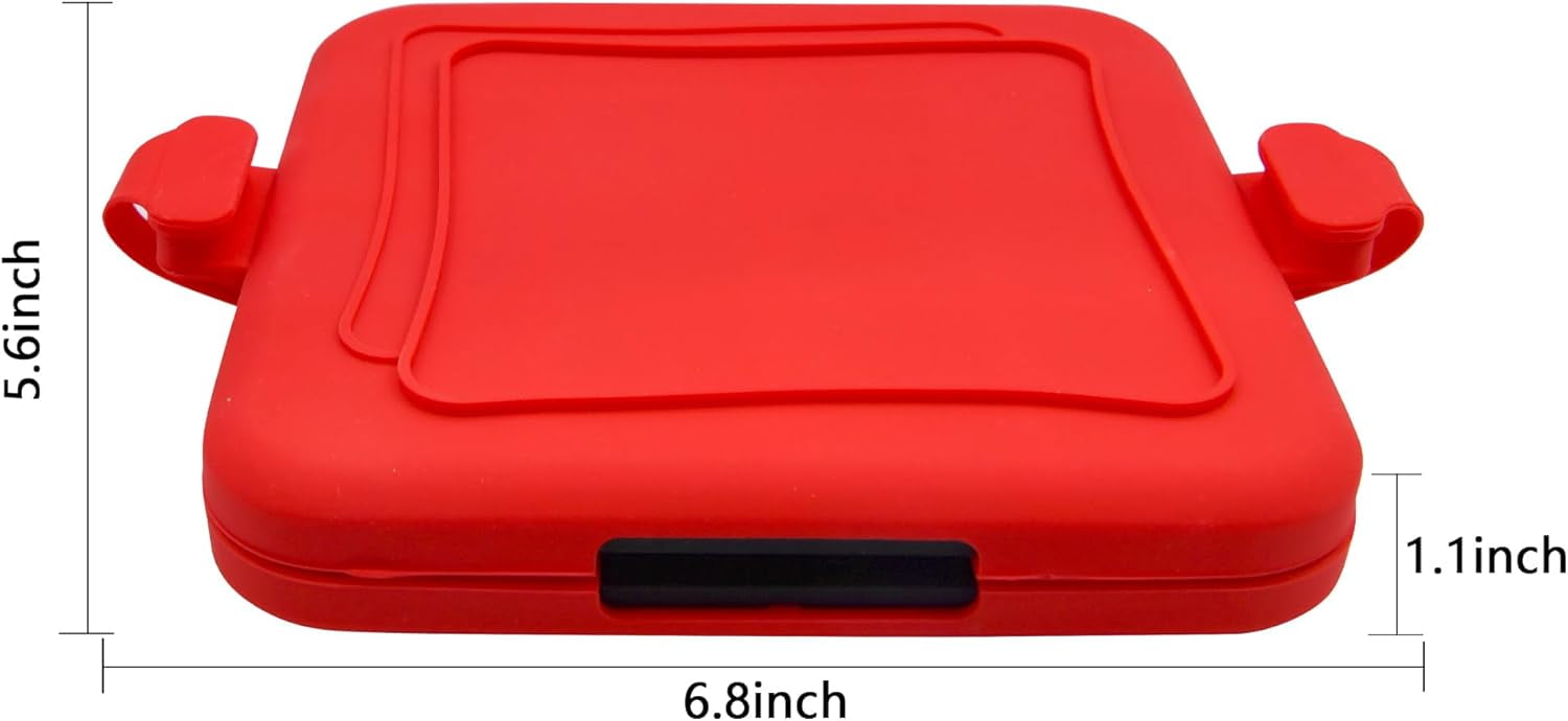 Microwave Sandwich Press Maker, Quick 2-Min Toastie, Panini, & Grilled Cheese Maker, No Power Cords, Wireless, Dishwasher Safe & Easy Clean, Red