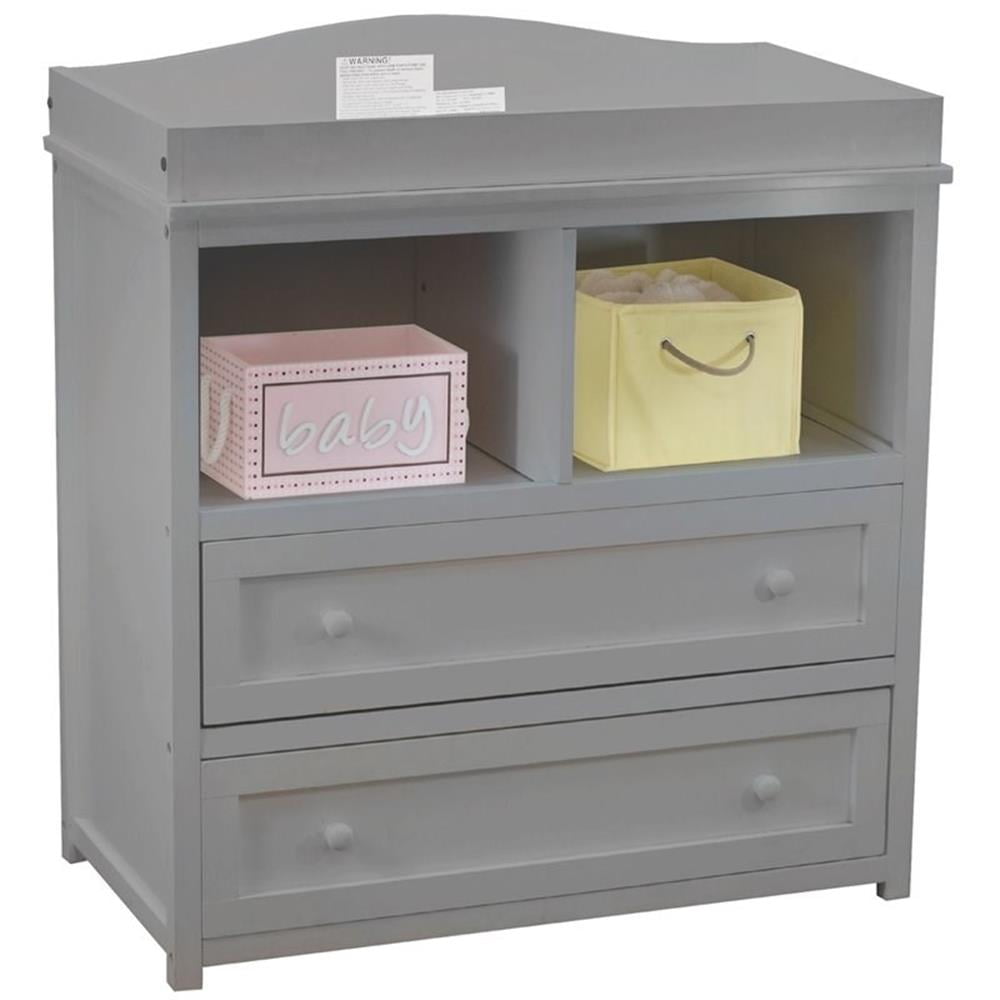 AFG Baby Furniture Kali II 4-in-1 Convertible Crib and Leila 2-Drawer Changing Table Gray