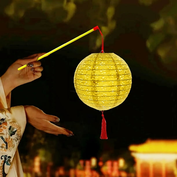 SHIMELE Chinese Paper Lanterns LED Lights Hanging Decor Tassel