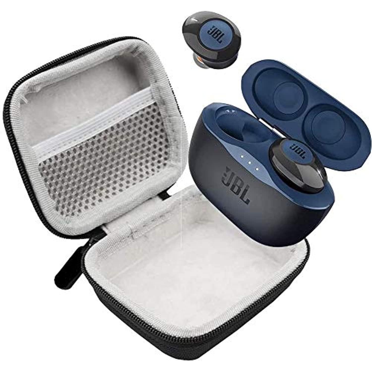 Anklage Af storm leder JBL Tune 120 Wireless Earbud Headphones with JBL Charging Case and  Hardshell Case Bundle (Blue, Tune 120) - Walmart.com
