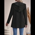 thumbnail image 4 of Abrigo de Invierno Elegante para Mujer, Cárdigan con Capucha, Mangas Largas y Cremallera, Otoño/Invierno Negro M, 4 of 8