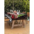 thumbnail image 2 of Outdoor Tablecloth with Umbrella Hole and Zipper, Merry Christmas Rectangle Table Cloth 60x120 Inch Waterproof Tablecloth, Xmas Tree Truck Balls Gifts Brown Wood Picnic Table Cover for Patio Camping, 2 of 7