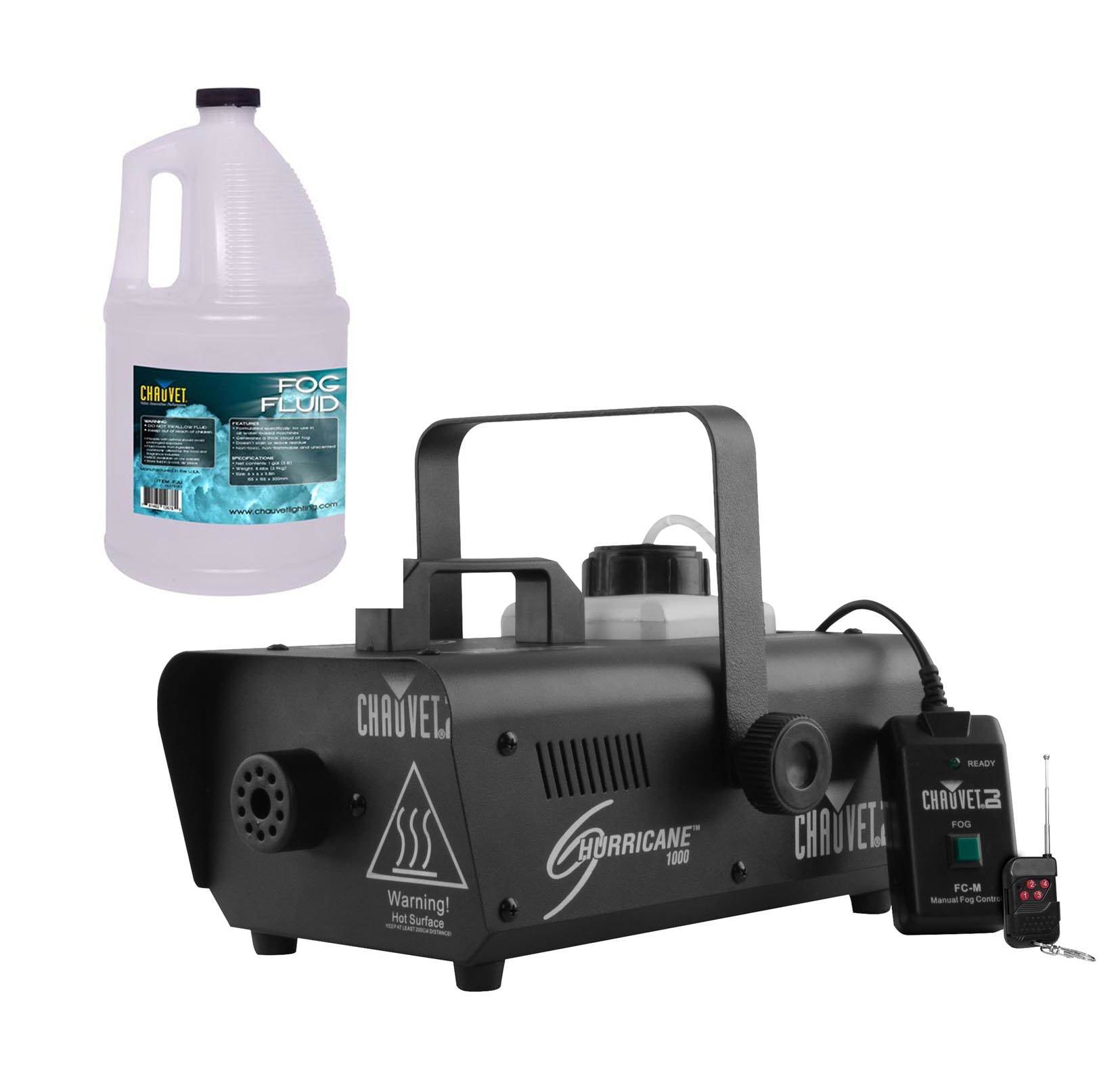 CHAUVET DJ Hurricane 1000 Fog Machine w/Wired & Wireless Remote + FJU