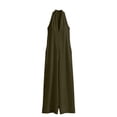 thumbnail image 6 of Neewe Womens Plain Linen Wide Leg Sleeveless Jumpsuits | V Neck Cutout High Waist Rompers, Breathable Lightweight, Beach Vacation Pants Outfit, Casual Dressy, Fall Winter Resort Wear, 6 of 9
