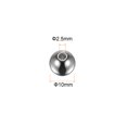 thumbnail image 2 of 20uds Cuentas 10mm Inoxidable Acero 2,5mm Agujero Diámetro Cuenta para Bricolaje Artesanías, Plateado Tono, 2 of 6