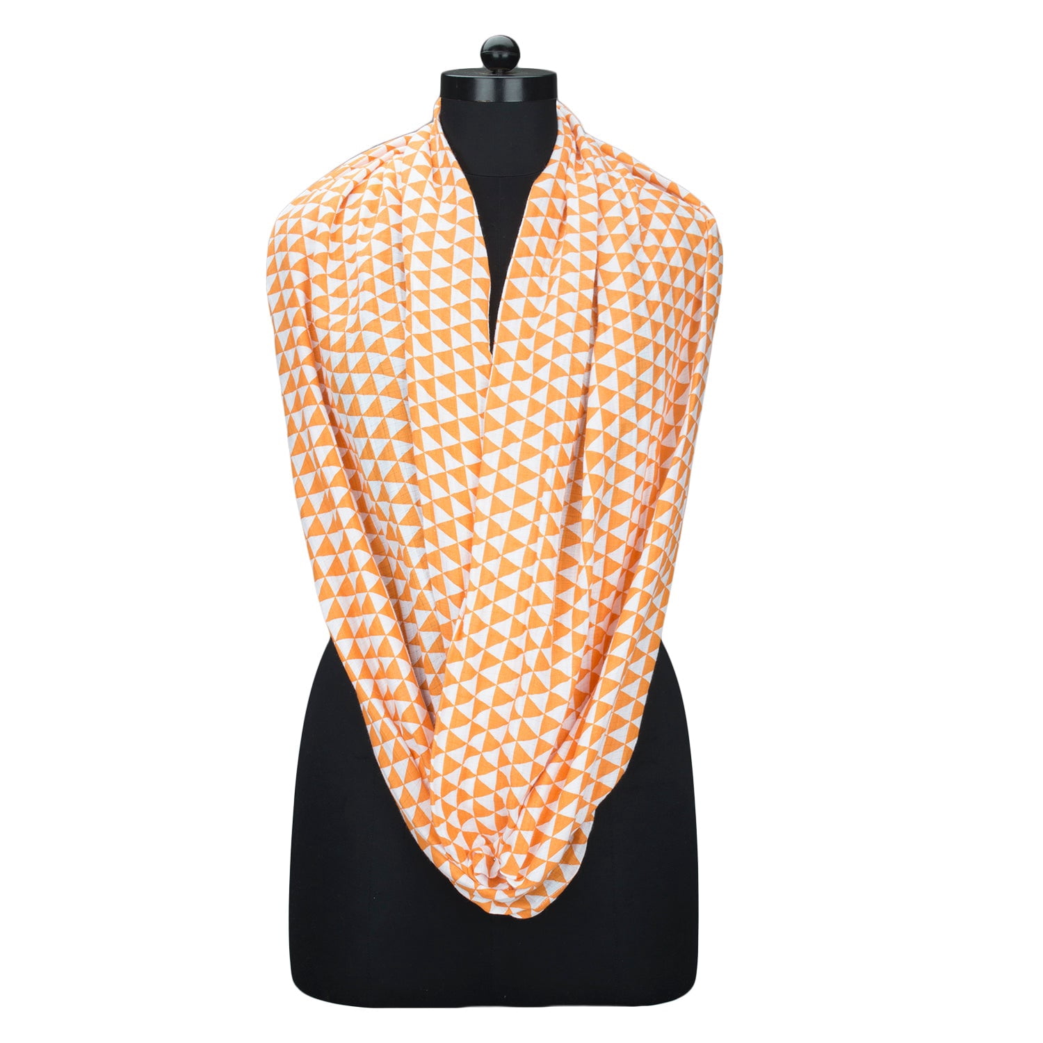 Liam Triangles Orange Blue Muslin Nursing Scarf