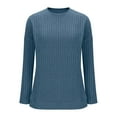 thumbnail image 5 of FDGIU Women's Ribbed Knit Pullover - Long Sleeve Crewneck Tunic Top, Fall Winter Casual Sweater, 5 of 6