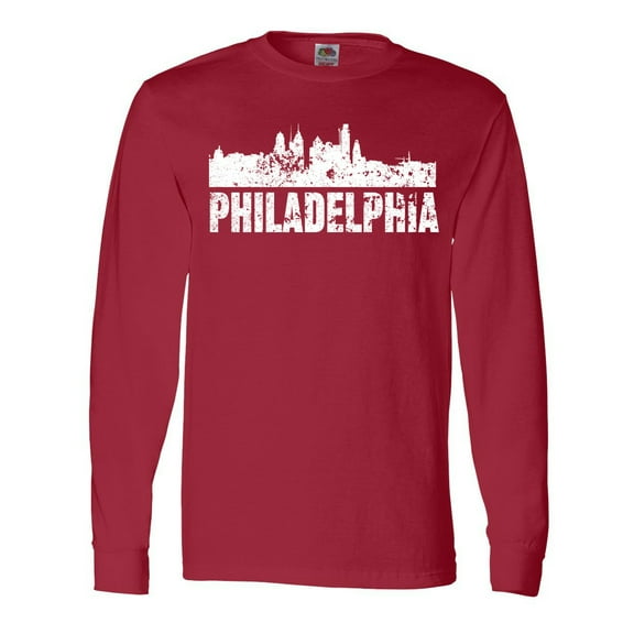 Inktastic Philadelphia Skyline Grunge Long Sleeve T-Shirt