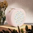 thumbnail image 6 of Yiaed Transport 1 Print Travel Jewelry Case Bridesmaid Gift Boxes Jewelry Travel Organizer Small Round Jewelry Box Mini Storage-Pink, 6 of 7
