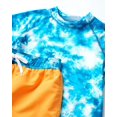 thumbnail image 6 of Boys Swimwear Sets Kids Rash Guard Swimsuit Short Sleeve Bathing Suit Tie Dye Swim Shirts Swim Trunks Shorts 2Pcs, 6 of 7
