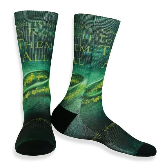 Lord of The Rings Rule Them All Men's Sublimated Mid Calf Crew Socks 1 Pair