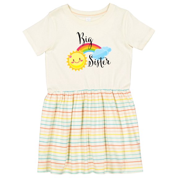 Inktastic Big Sister Sun and Rainbow Girls Toddler Dress