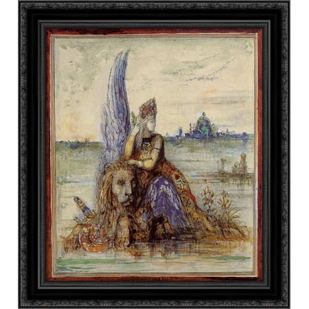 Venice 20x20 Black Ornate Wood Framed Canvas Art by Moreau, Gustave