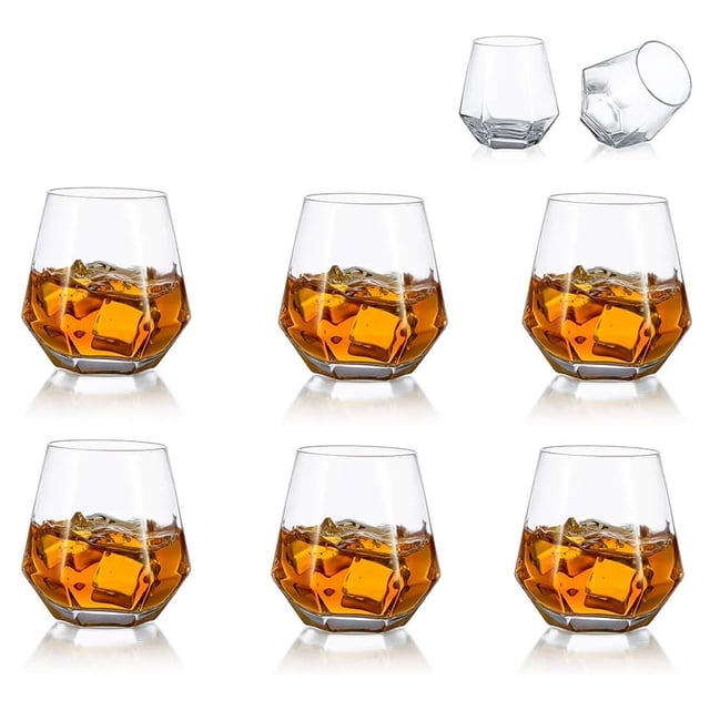 Juego de vasos sin tallo funcionales, diseño giratorio de 360° para realzar el aroma, construcción duradera para uso diario, ideal para bares, restaurantes, clubes y oficinas en casa