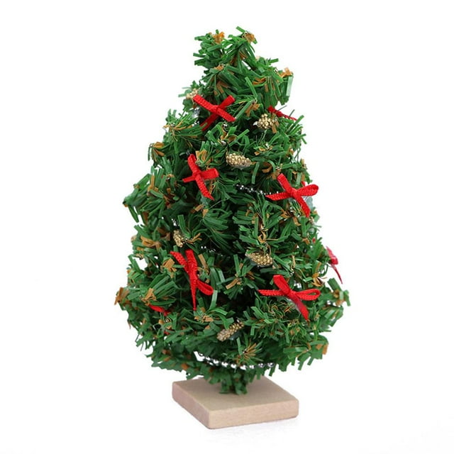 SharkTRUE Miniature Christmas Tree Lights For Dolls House, Scale Christmas Tree, Dolls House Light Up Christmas Tree, Table Top Lighted Christmas Tree, Cute Holiday Ornaments For Miniature Scene