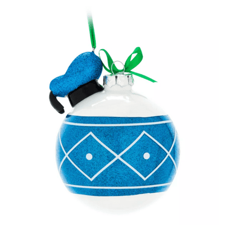 Disney Parks Donald Glitter Glass Christmas Ornament New with Tag