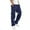 Navy, variant on Ediodpoh Mens Casual Waist Color Sports Hat Multi Woven Pocket Foot Rope Solid Pants Street Cargo Tie Men's Cargo Pants Men’s Pants Brown S