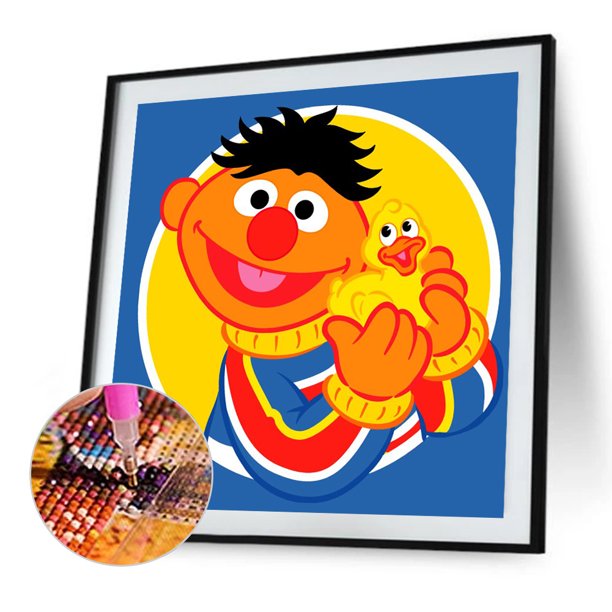 Cuadros Decorativos Sesame Street 5D DIY Diamond Painting Kits Full Round Drill Wall Decor (B5682) Wdftyju embutido en tela