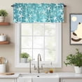 thumbnail image 2 of Summer Valance Curtain for Windows Coastal Watercolor Teal White Sea Starfish Wood Grain Rod Pocket Curtain Valances Short Window Treatments Panels for Kitchen Bathroom Laundry Basement 42 x 18 Inch, 2 of 9