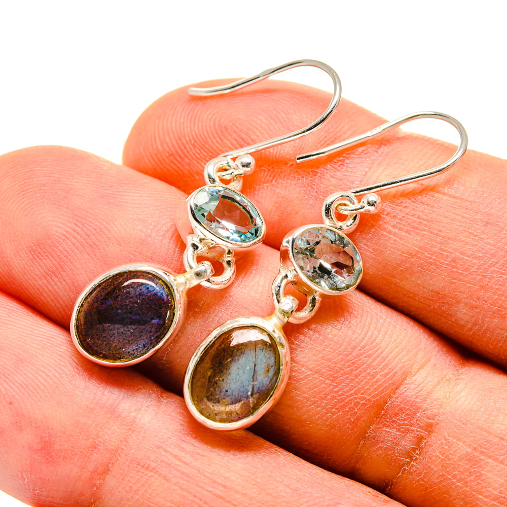 Blue Topaz earring,silver earring,925 sterling silver earring,one of a kind earring,wedding jewelry,silver jewelry