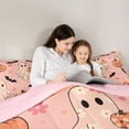 thumbnail image 4 of jejeloiu Cute Ghost Pumpkin Bedding Comforter Set 7pcs,Rustic Flower Floral Queen Bedding Sets,Black Spooky Bats Queen Sheet Sets,Lightweight Room Decoration Reversible, 4 of 8