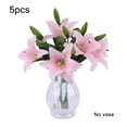 thumbnail image 4 of Flor artificial boda nupcial simulación floral decoración oficina en casa PVC flor falsa, rosa 5 Piezas Advancent HA000016-03B, 4 of 6