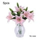 thumbnail image 4 of Flor artificial boda nupcial simulación floral decoración oficina en casa PVC flor falsa, rosa 5 Piezas Inevent HA000016-03B, 4 of 6