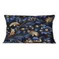 thumbnail image 3 of Designart "Serenading Luxury In Gold And Blue Damask II" Damask Throw Pillow - Bohemian Pillow For Couch - Insert And Pillows Covers For Living Room Decor, 3 of 5