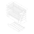 thumbnail image 5 of Bunk Bed Twin Over Twin, Twin Bunk Beds with 4 Steps Staircase & 11" Full Length Security Guardrail, Built-in Trundle Bed, Bunk Beds Twin Over Twin in Wooden for Teens & Adults, Grey, 5 of 8