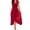 Red, variant on Formal Gowns and Evening Dresses Wedding Guest Women Solid Dress Lace Splice Sleeveless V-Neck Ruffle Hem Dress Fashion Evening Gown for Party Wear