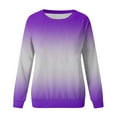 thumbnail image 5 of Idoravan Womens Long Sleeve Casual Tops Gradient Printed Round Neck Blouse Pullover, 5 of 5
