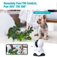 thumbnail image 4 of VIMTAG Cámara para mascotas, cámara para mascotas HD de 2,5 K, visión panorámica/inclinación de 360° con audio bidireccional, cámara para perros con aplicación de teléfono, alarma de seguimiento de mo, 4 of 5