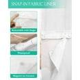 thumbnail image 3 of No Hook Shower Curtain with Snap-in Liner, Grey Ombre Stripe Waterproof Fabric Bathroom Curtains, Abstract Summer Beach Coastal Bath Curtains & Mesh Top Window 72"x78" Long, 3 of 6