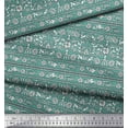 thumbnail image 2 of Soimoi Rayon Fabric Leaves & Floral Block Decor Fabric Printed Yard 56 Inch Wide, 2 of 3